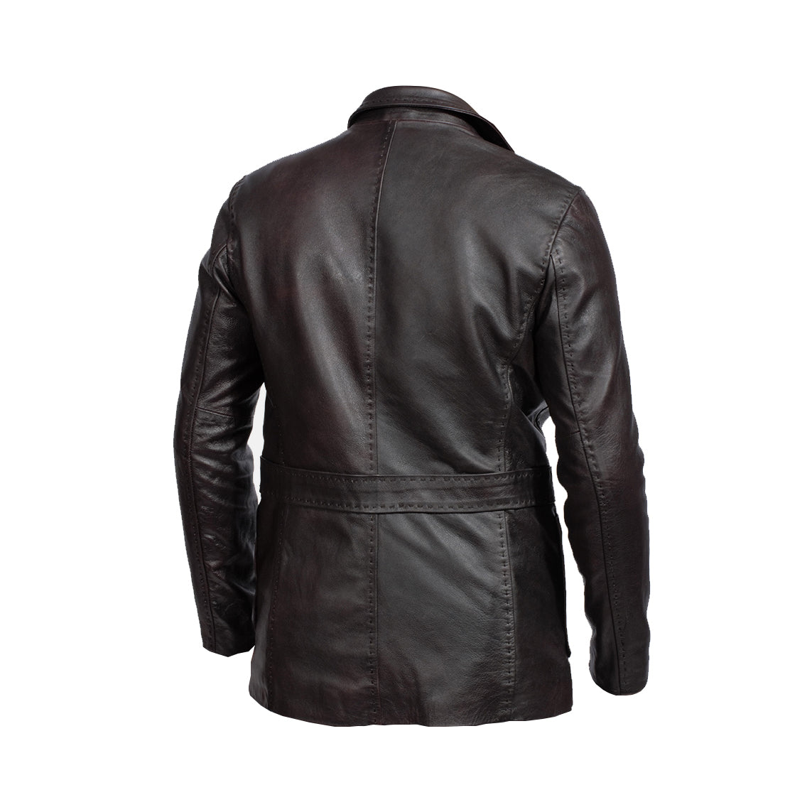 Wine Black Leather Blazer