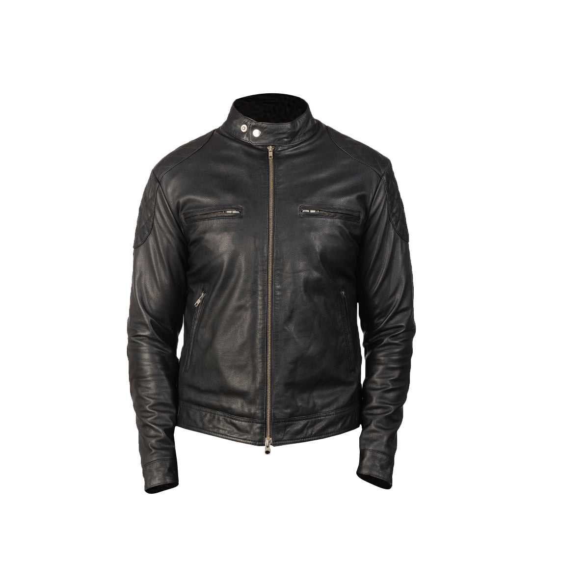 Gatsby Black Leather Biker Jacket