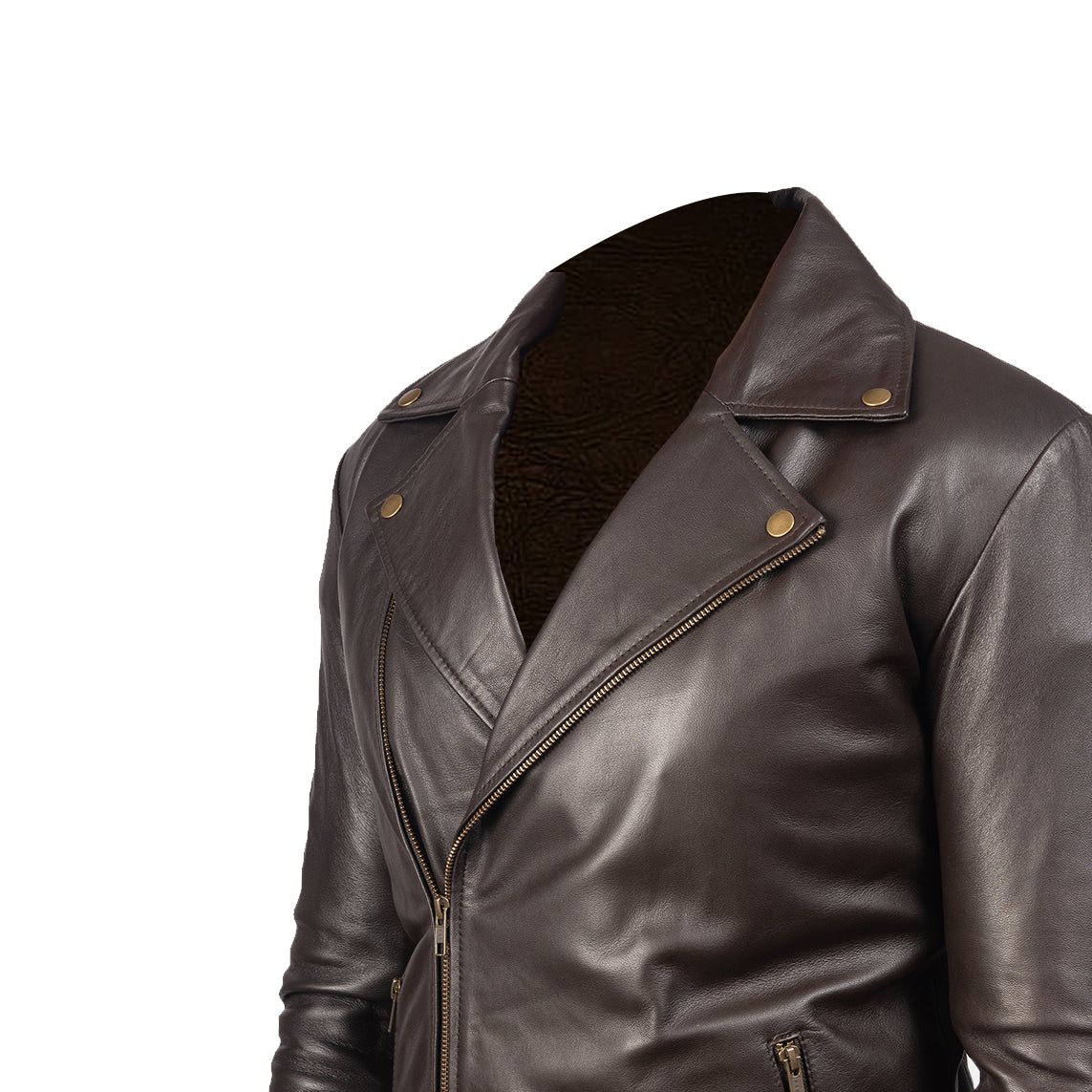 Noah Brown Leather Biker Jacket