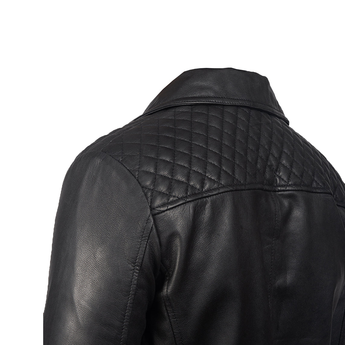 Danny Quilted Black Leather Biker Jacket