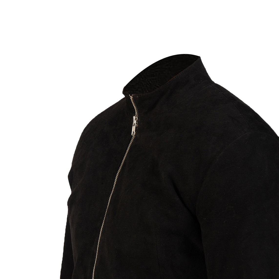 Charcoal Black Suede Biker Jacket