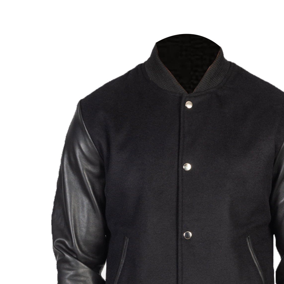 Vaxton Black Hybrid Varsity Jacket